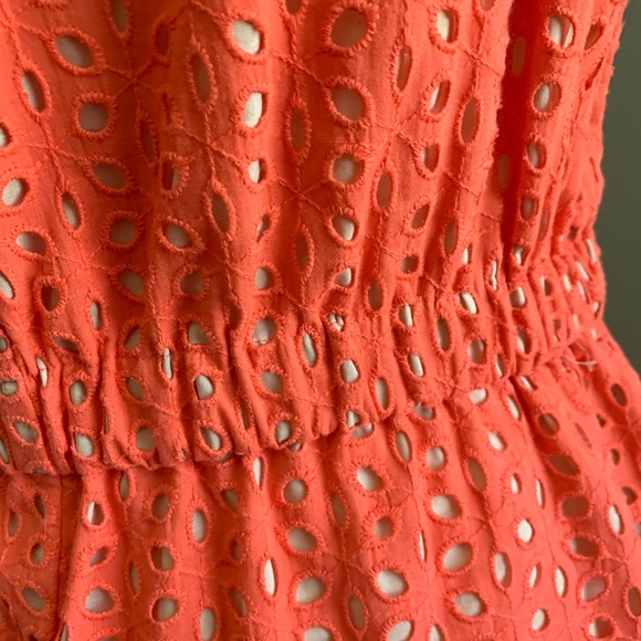 PETER SOM | Midi Eyelet Dress | Coral | Size 8 - Picture 7 of 14